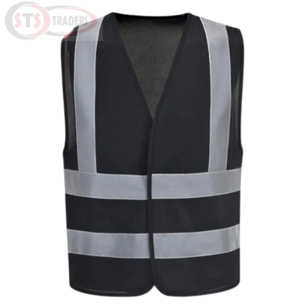 120 GSM Polyester Reflective Black Safety Vest