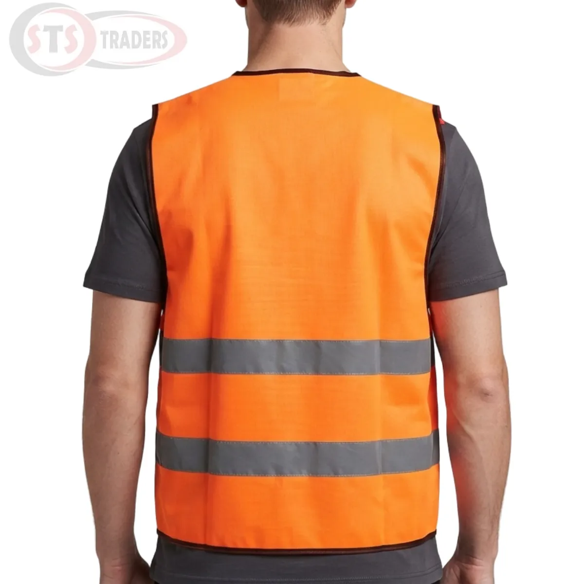 Reflective 120 GSM Polyester Orange Safety Vest