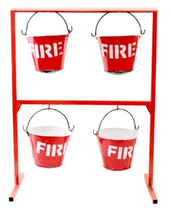 Industrial Fire Bucket Stand 4 Bucket Capacity Free Standing Metal Safety Stand