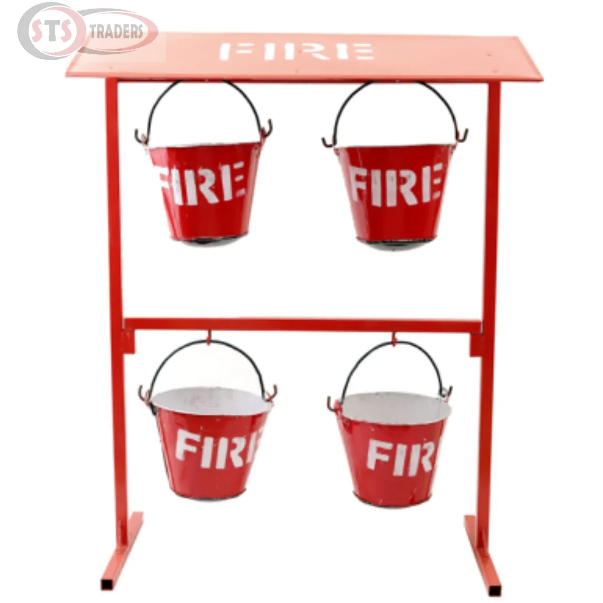 Fire Bucket With 4 Bucket & Stand