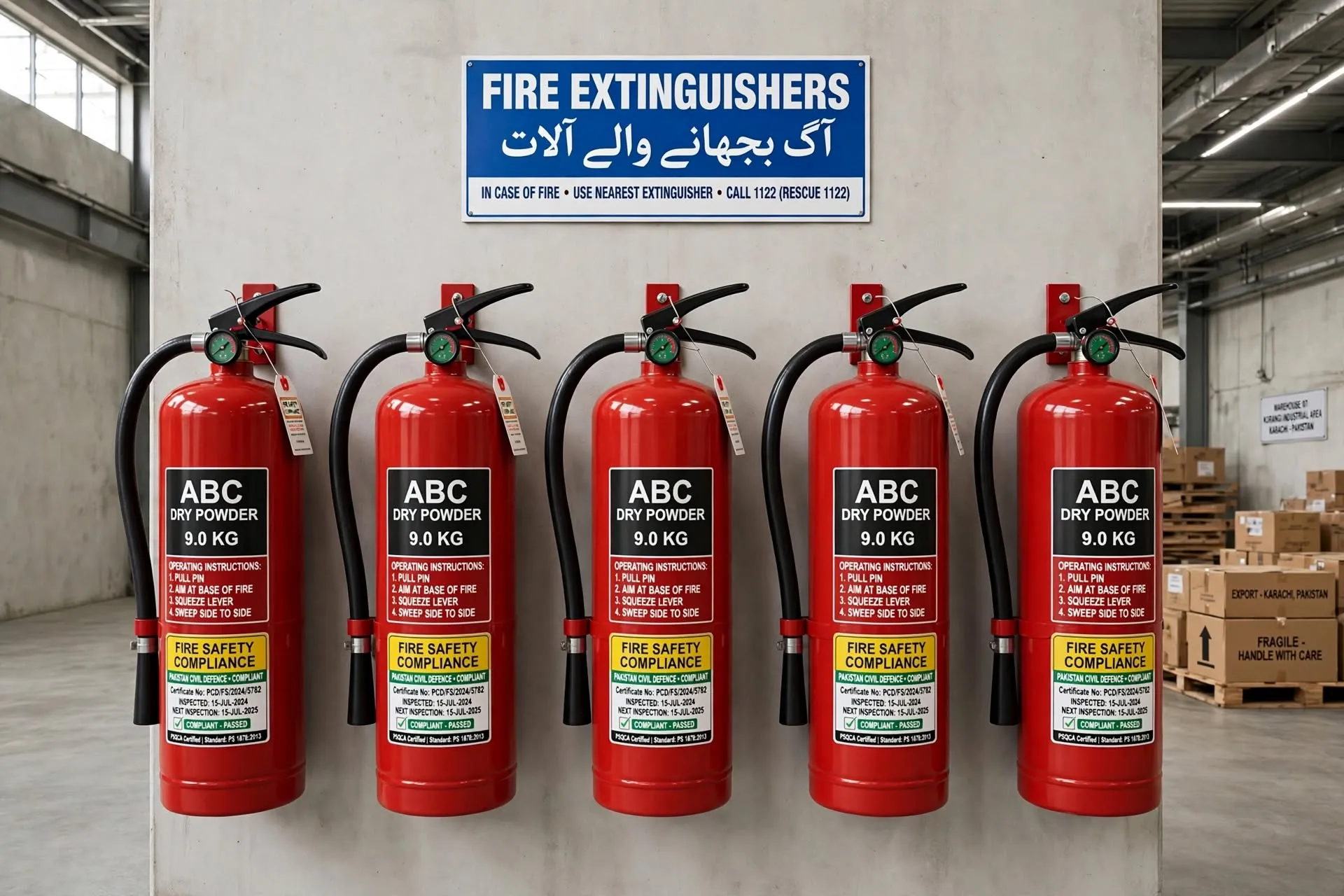 Karachi Fire Safety Audit Reveals 162 Buildings Non-Compliant- ABC Dry Powder 9KG Compliance Stock