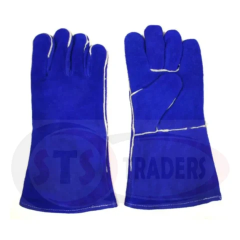 Leather Hand Gloves - Royal Blue